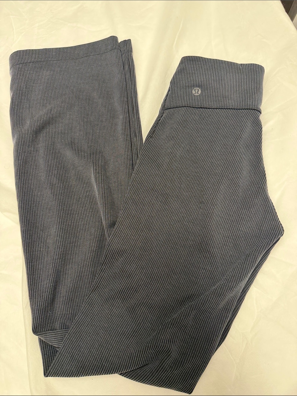 lululemon athletica Grey Black washed Ribbed Flare Jeggings